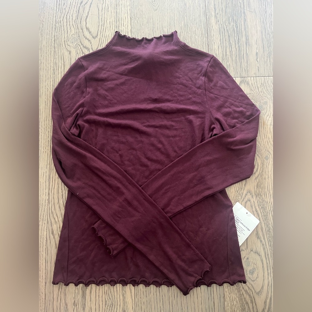 lululemon athletica Ribbed Mock Neck Long Sleeve Top - Wine